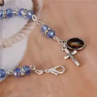 Catholic porcelain white love rosary prayer necklace, Mary blessing rosary prayer necklace, porcelain white heart-shaped beads