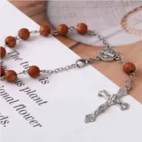 Catholic porcelain white love rosary prayer necklace, Mary blessing rosary prayer necklace, porcelain white heart-shaped beads