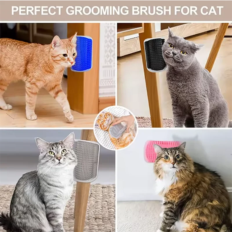 Masajeador de esquina para Gato rascador para rascar gatos cepillo para gatos peine cepillo para esquina de masaje
